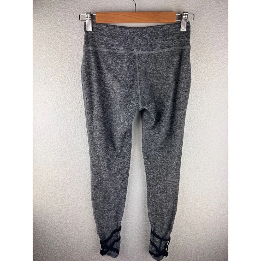 Beyond Yoga Womens Gray Heathered Leggings‎ Strappy Ankle Size S
